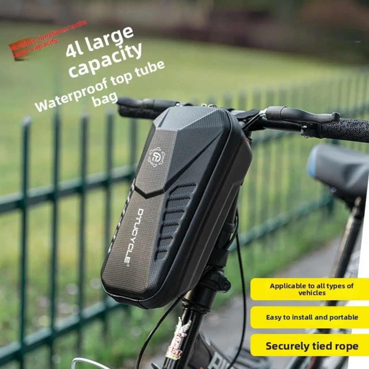 New Bike Storage Bag, Large Capacity Hard Shell Waterproof Electric Scooter Hanging Bag, Durable Bicycle Organizer, Perfect for Outdoor Use