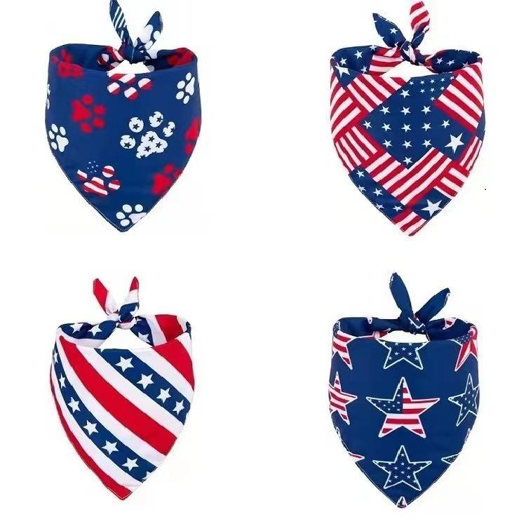 Pet Triangular Scarf Polyester Small Dog Neck Scarf Drool Bib Cat Scarf Decorative Accessory Holiday Triangle Bandanas Christmas Set Hand-knitted