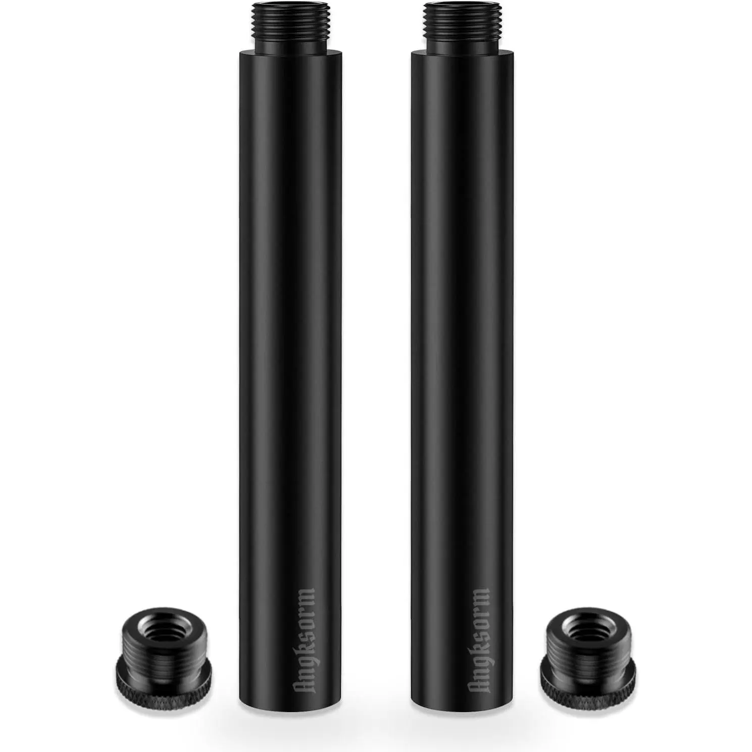 6 Inch Aluminium Mic Stand Extension Tubes KE26XL (2 Pack), 5/8-27 Male to Female Connection, Dual Long Reach Risers, Boom Arm Ext., XLR Cable Clearance, Accessories for Overhead Recording Podcasting, Inches