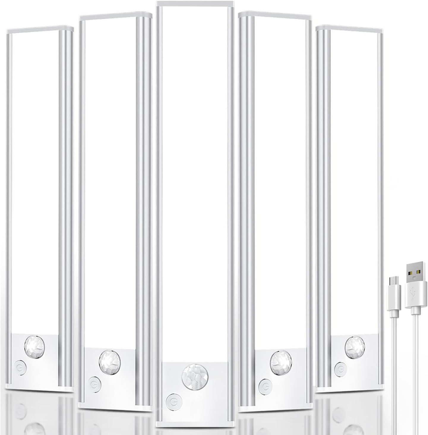 Under Cabinet Rechargeable Lighting: Motion Sensor Dimmable Lights Indoor - Battery Operated Lights - Wireless Activated Closet Light Magnetic Led Light for Kitchen Home Bathroom Counter Shelf