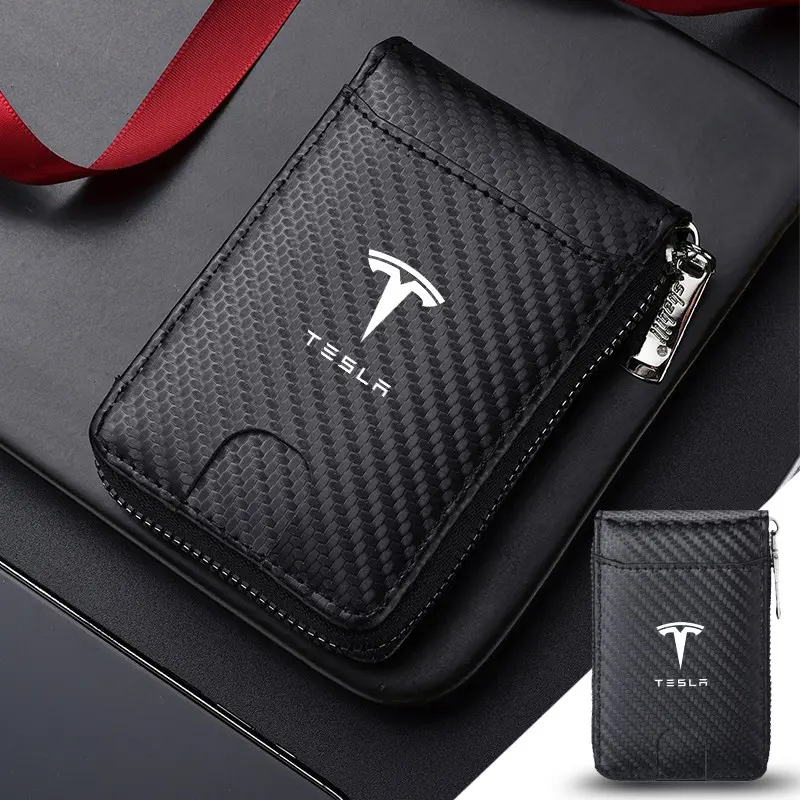 Luxury Carbon Fibre Men's Wallet, Car Driver License Case, Card Holder for Tesla Models, Juniper Roadster, Cybertruck, Spacex