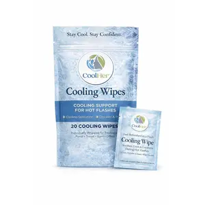 Cooling Wipes for Hot Flashes – Gentle Cooling, Not Overpowering – Menopause Support Wipes for Women – Individually Wrapped, On-the-Go – 20 Count