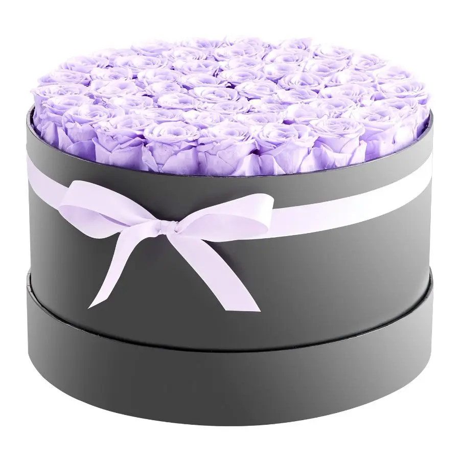 VEVOR Forever Flowers, 50 Preserved Roses in a Box, Eternal Flowers Immortal Bouquet Birthday Present for Women Her Wife Mothers, Anniversary, Valentine's Day, Christmas, Lavender Purple
