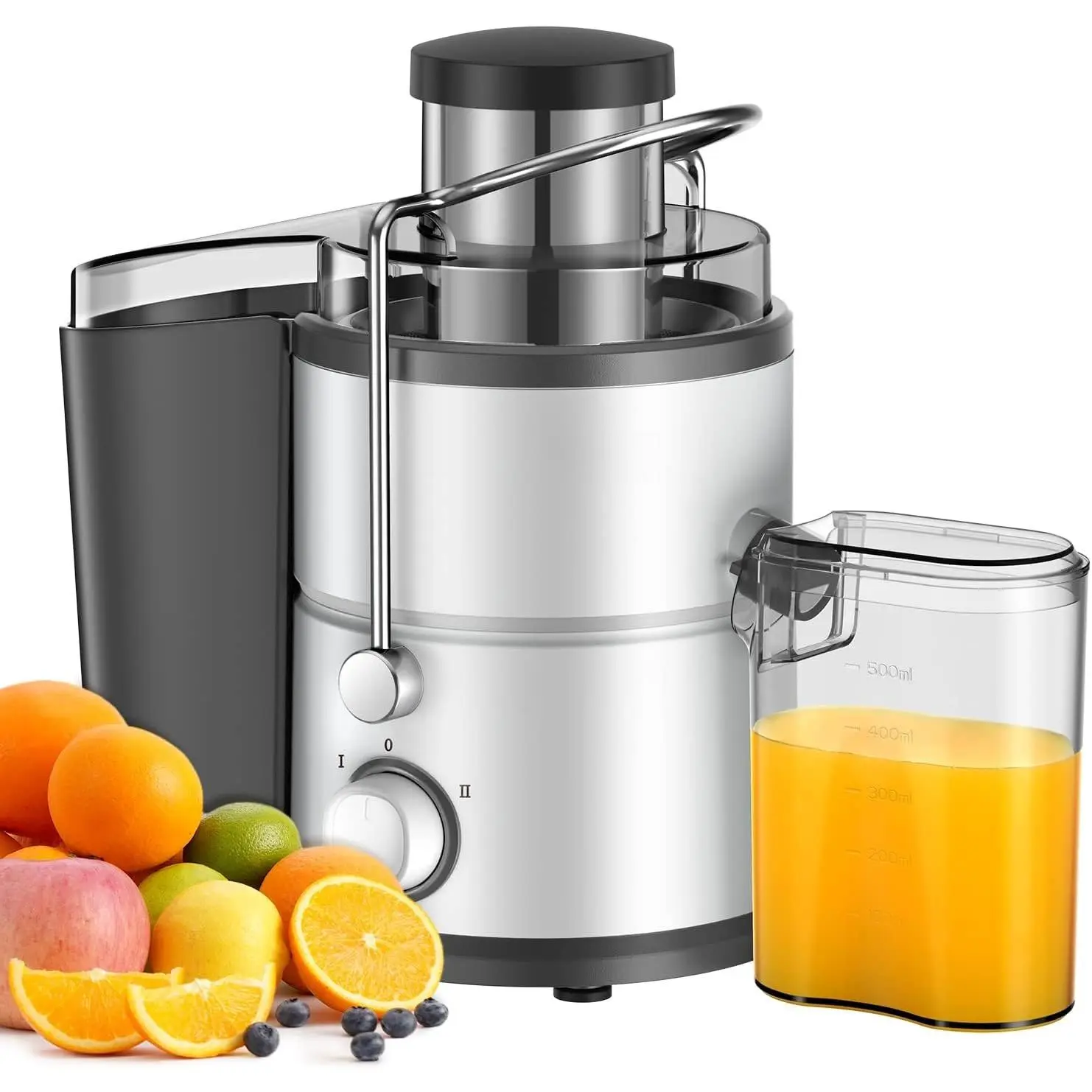 800W Juicer Machine, 3" Wide Chute for Whole Fruits & Vegs | -Speed, Anti-Drip  Separator, , Easy Clean with Brush, Safety Lock, Overheat Protection
