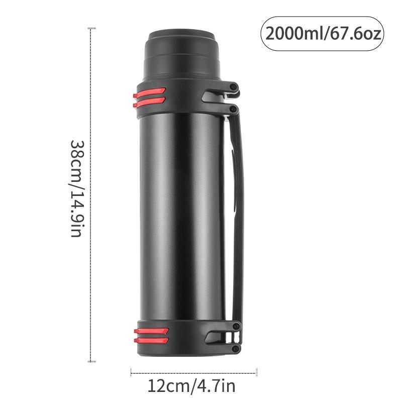Stainless Steel Vacuum Flask, 1 Count Large Capacity Insulated Water Bottle, Portable Drinking Cup for Home Office Outdoor Camping
