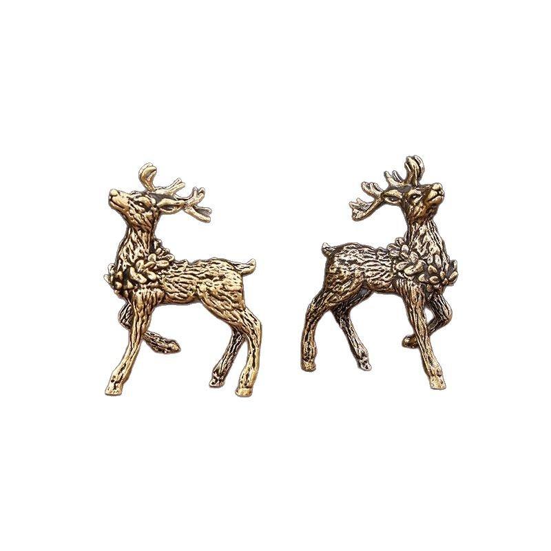 Pure Brass Sika Deer & Elk Figurines (1 Pair) Lucky Home Decor with A Deer Has You Blessing Desktop Ornament Tea Pet for Tea Room Office Shelf Display Vintage Metal Crafts Pure Brass Sika Deer & Elk Figurines (1 Pair) Lucky Home Decor with A Deer Has You Blessing Desktop Ornament Tea Pet for Tea Room Office Shelf Display Vintage Metal Crafts