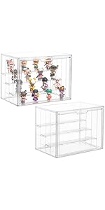 Acrylic Box Display Case, Clear Plastic Stackable Storage Bins with Magnetic Attraction Lid, Showcase for Cosmetic, Large Figures Collectibles (5 Pack, X-Large) Acrylic Box Display Case, Clear Plastic Stackable Storage Bins with Magnetic Attraction Lid, Showcase for Cosmetic, Large Figures Collectibles (5 Pack, X-Large)