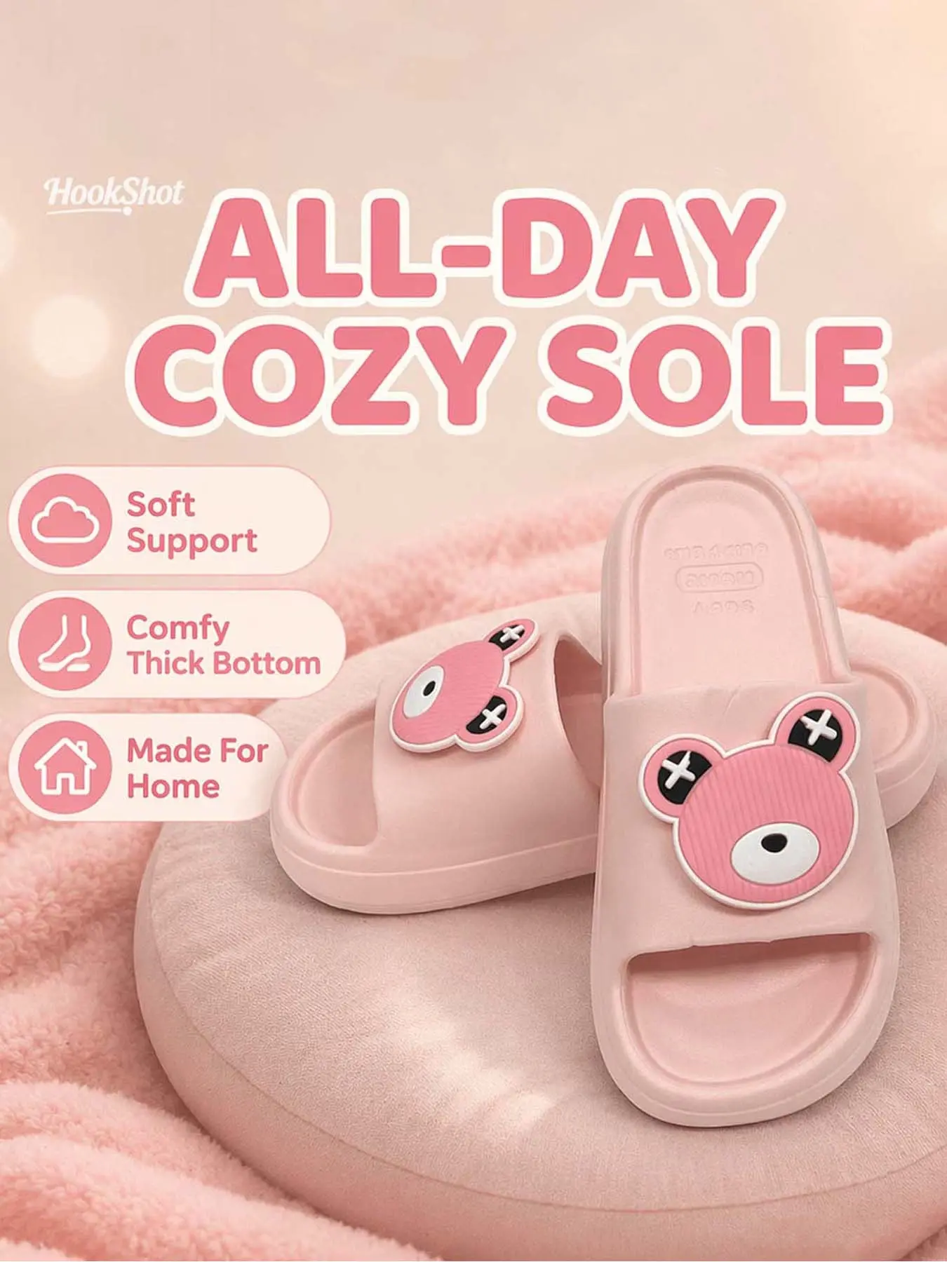 Women's Summer Casual Comfortable Thick Sole Flip Flops, Cute Cartoon Eva Soft Bottom, Lightweight Home & Outdoor Sandals, Versatile Slippers, Summer Slide Slippers