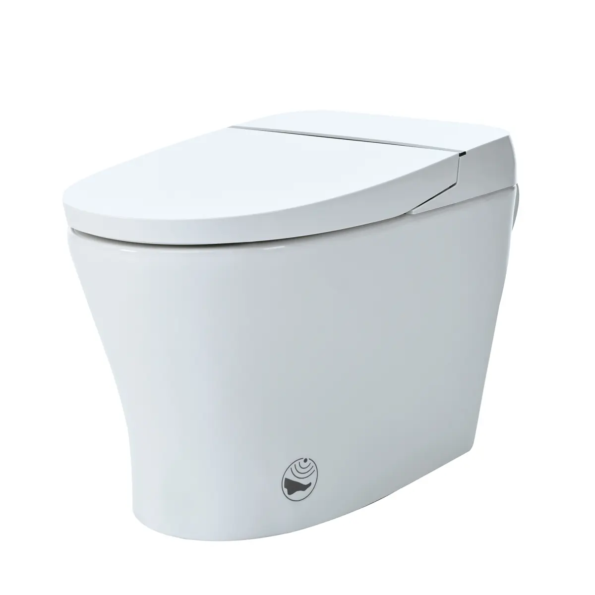 Heated Seat Smart Toilet  without Bidet, Upmarket Compact Dual Flush Toilet 1/1.28 GPF, Tank less toilet with Adjustable Temp Heated Seat, Foot sensor Flush, White Night Light, Knob Control,Auto Flush   WL