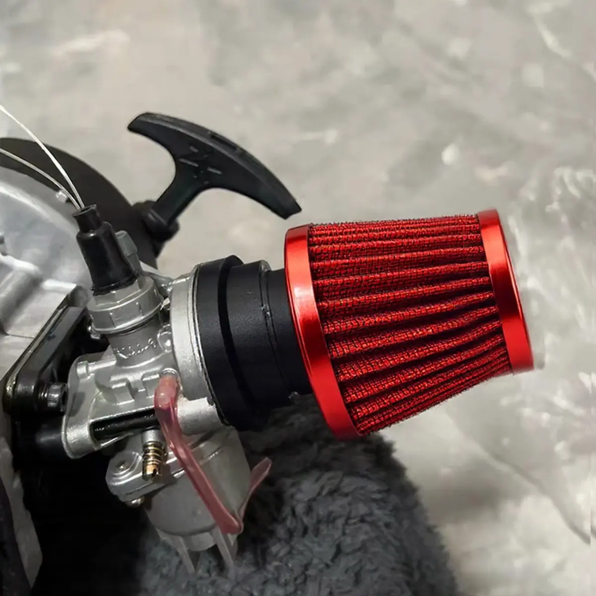 1pc Universal 38mm Diameter Air Filter Motorcycle High Flow Filter Straight Mouth High Flow Air Filter Suitable For Engine Motorcycle Scooter Motorcycle Parts