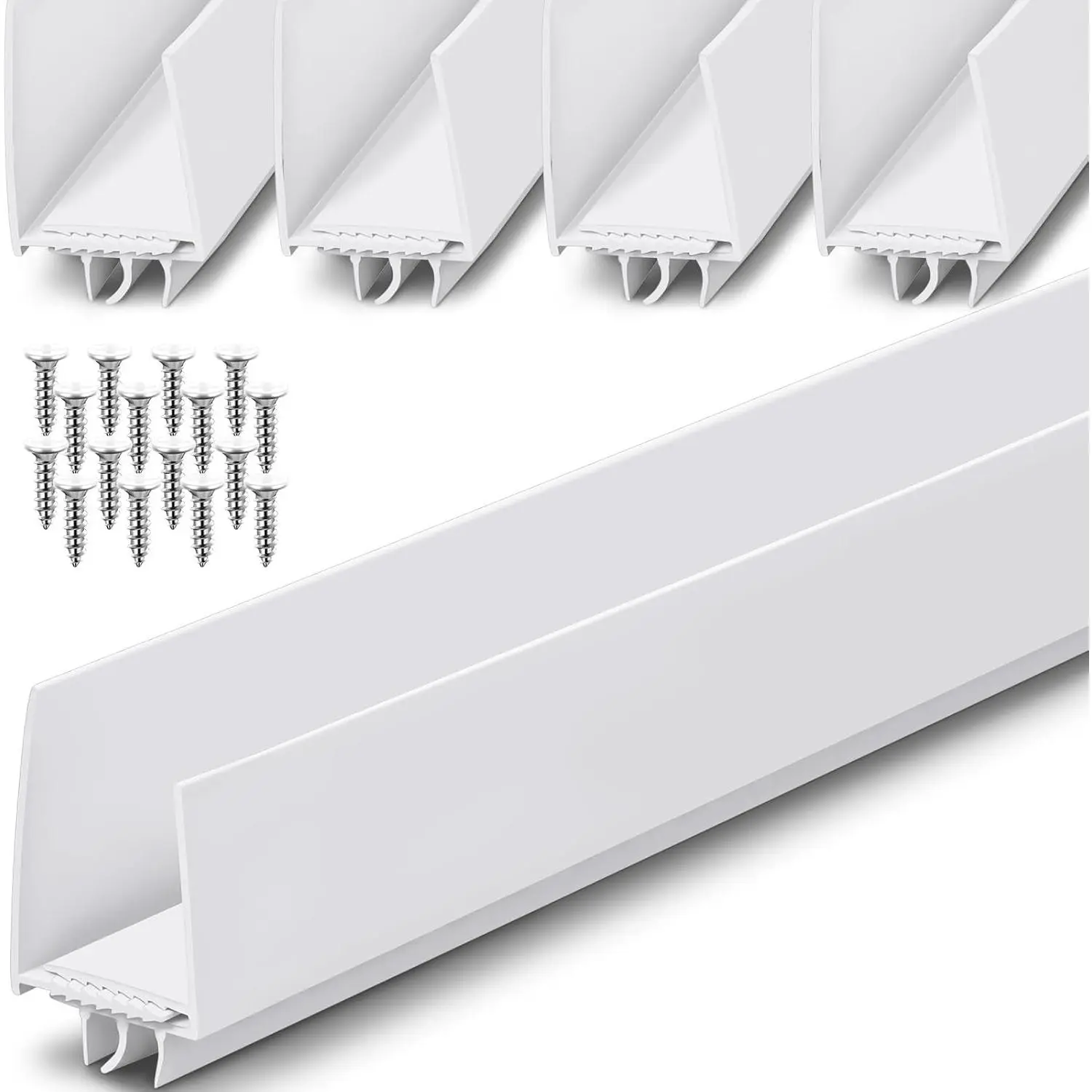 4 Pcs 36 Inch Adjustable Storm Door Sweep for 1 to 1-2/5 in Bottom Seal Replacement Parts Under Draft Stopper Weather Stripping Threshold (White)
