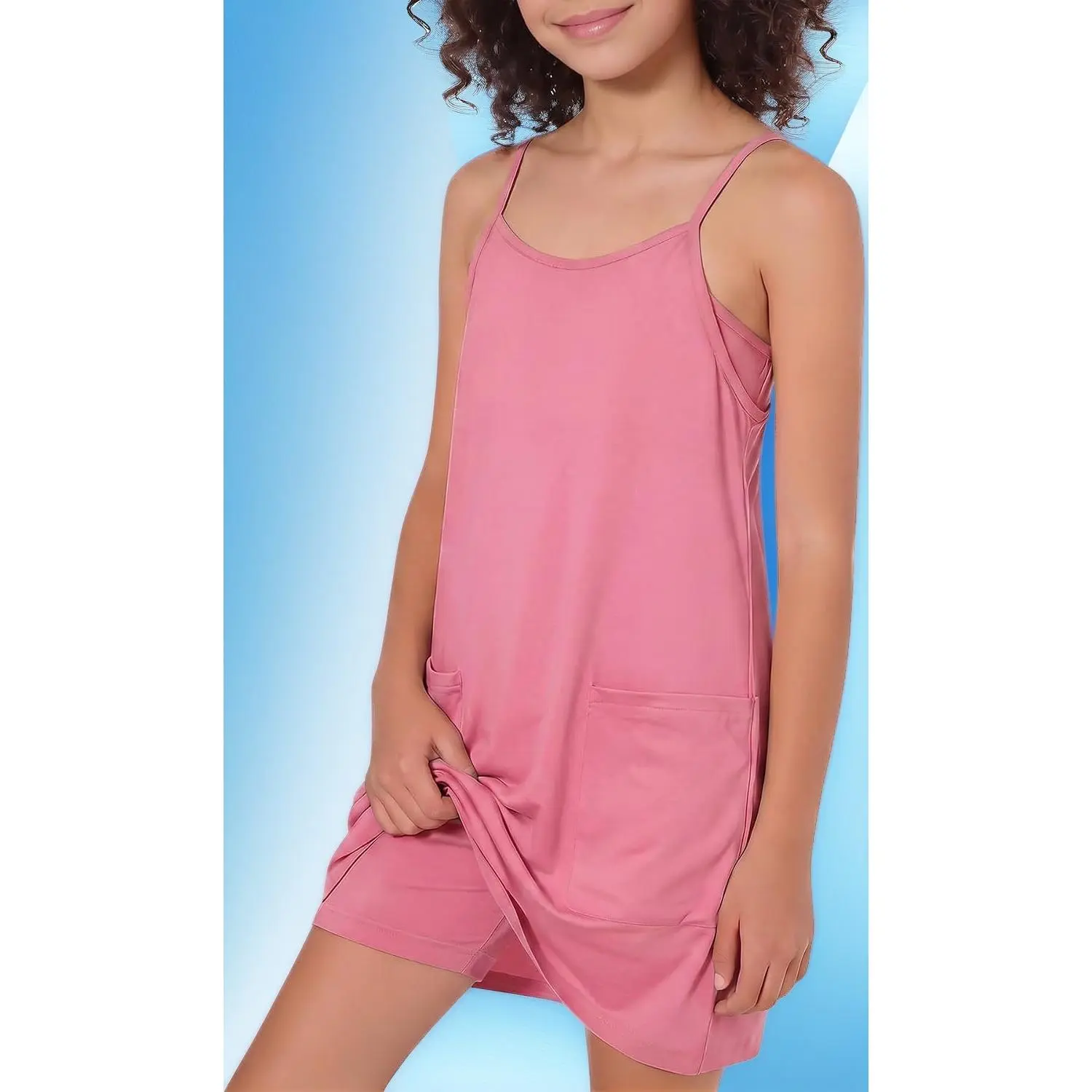 Girls Dress with Shorts Summer Romper Dresses 8-14 Years