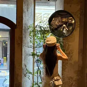Multi-Functional Convex Wide-Angle Decorative Mirror with Brim, Optical Grade Design, Abs Frame, 160°+ View, Ideal for Bedroom, Entryway, Store, Garage, Hallway