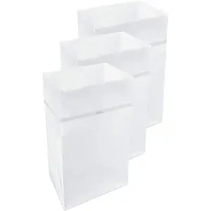30 Gallon Disposable Pop-Up Trash Cans (3-Pack) with Fitted Bags – Foldable Garbage & Recycling Bins for Parties, Events & Kitchen (White, 30" H x 14" W x 17" D)