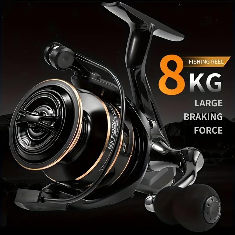 [W] NX Series Black Spinning Fishing Reel - Left-Handed, Durable PA/Nylon Construction, Smooth Casting & Retrieval for Freshwater & Saltwater Angling