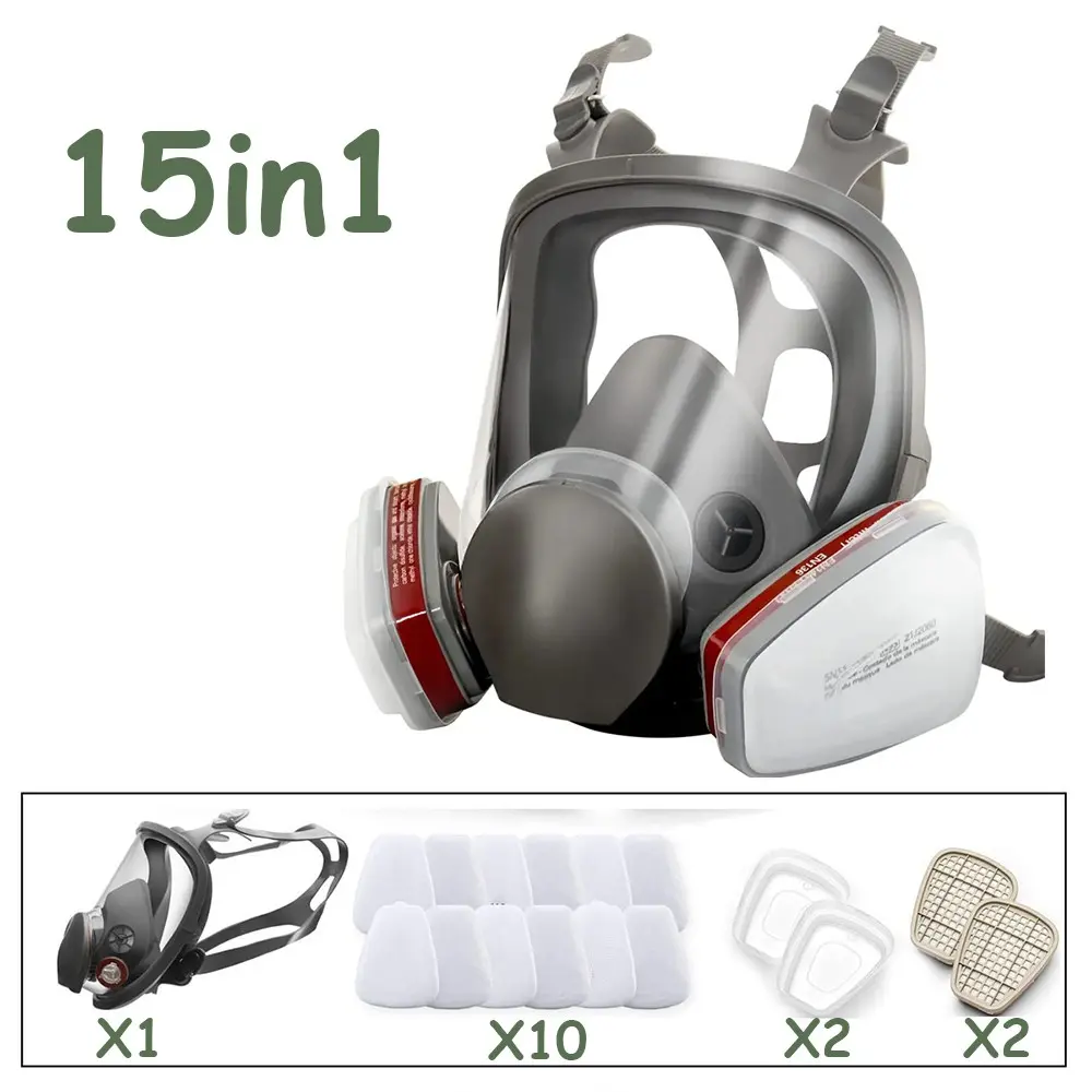 6800 Anti-Fog Gas Mask, Full Face Industrial Respirator, Paint Spraying Safety Filter, Dust Proof, Formaldehyde Protection