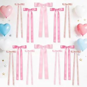 50 count  Bow Wall Decor, DIY Ribbon Bows Garland,  Bow Backdrop for Women Girls Birthday  Shower, Room Bedroom Wall Decoration,  Theme Party Supplies