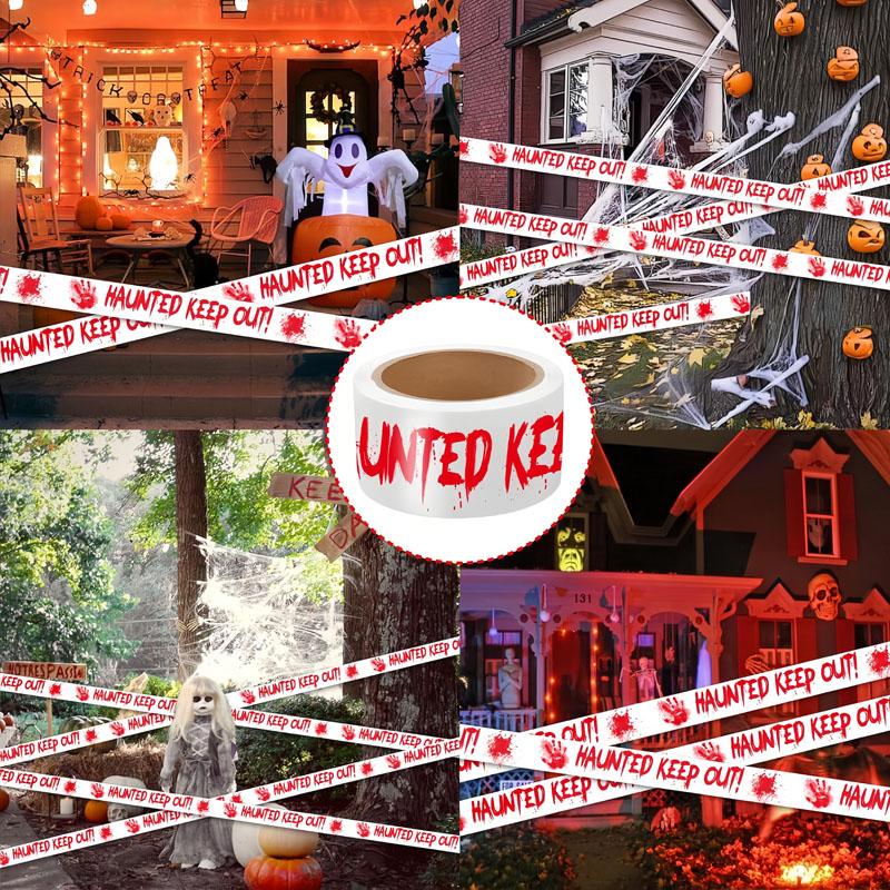 Halloween Warning Tape, Ghosts Keep Out Bloody Roll, 2 Inch X 82 Feet Outdoor Decor, Indoor & Outdoor Party Supplies