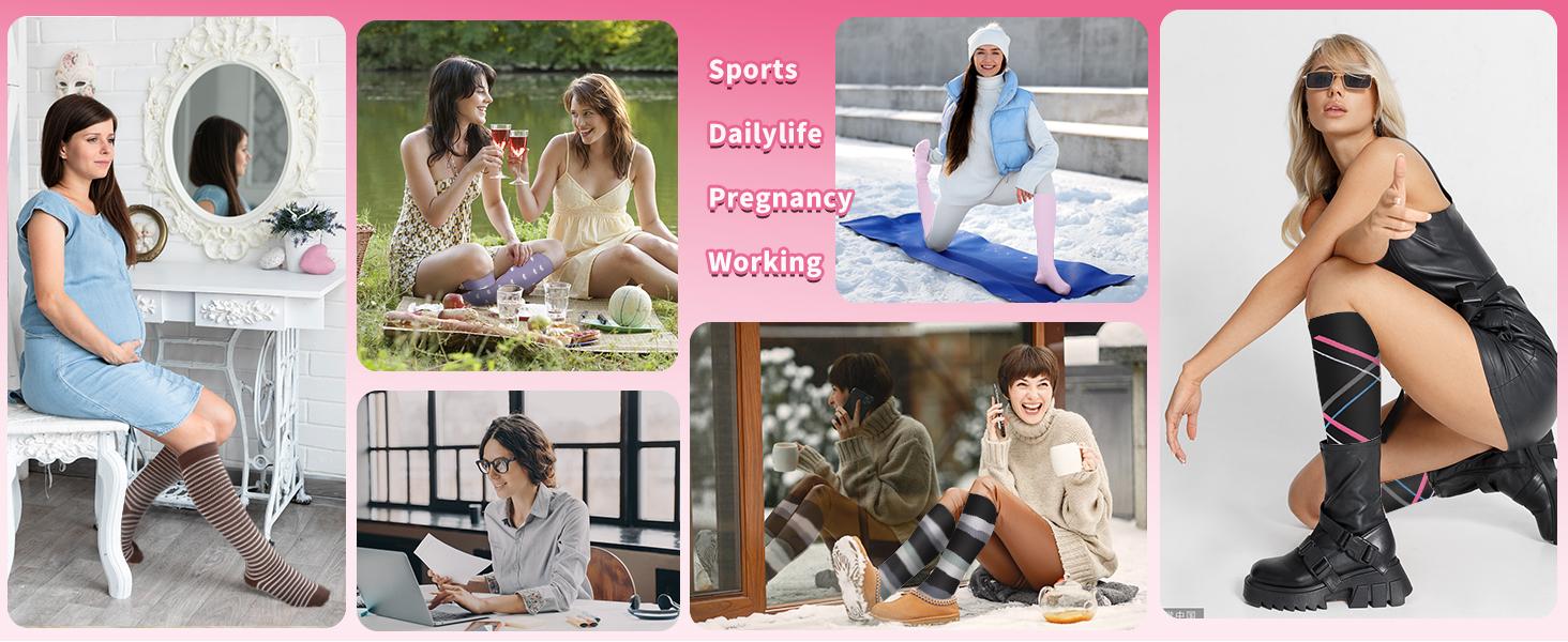 THE WELL KEPT Compression Socks for Women Men Circulation 6 Pairs-Best Compression Stockings For Running,Athletic,Nursing