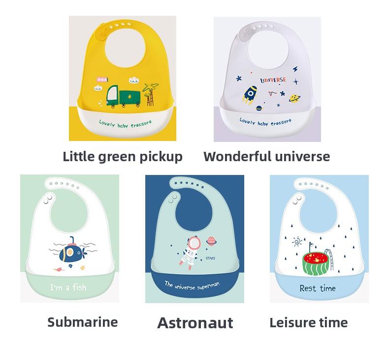 Food Grade Silicone Baby Bib, Ultra Soft Waterproof Feeding Bib for Toddlers