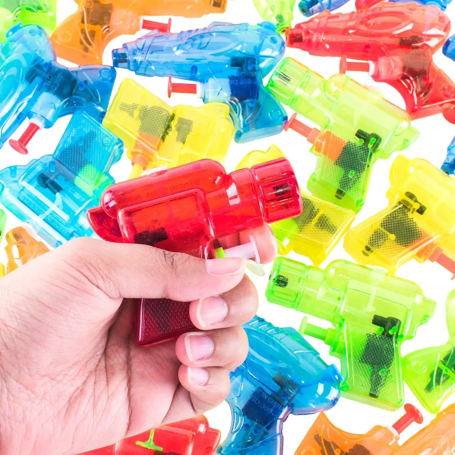Kids' 30-Pack Mini Colorful Plastic Squirt Water Guns - Baby Birthday Party Favors, Summer Pool Beach Toys, No Warning Applicable