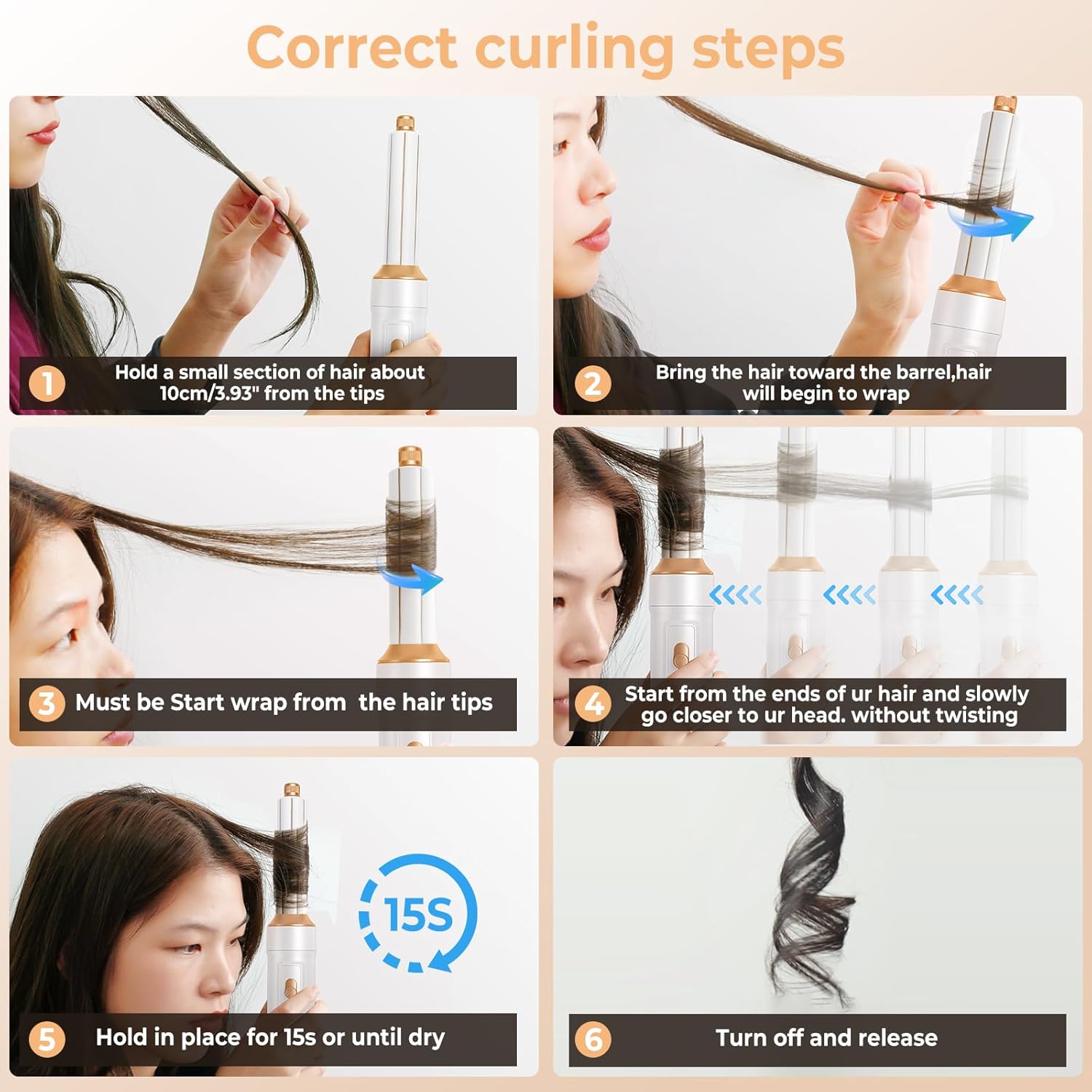 7 in 1 Ionic Hair Dryer Comb with Diffuser Hot Air Styling Tool for Volume Curling Straightening 100-120V