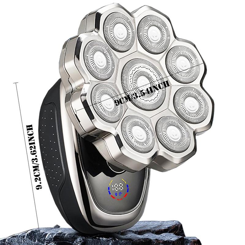 5 in 1 Electric Hair Trimmer Kit, 1 Set Waterproof Wet/Dry Grooming Shavers, Multifunctional Hair Shaver, Cordless Rechargeable Bald Head Rotary Razor for Home & Travel