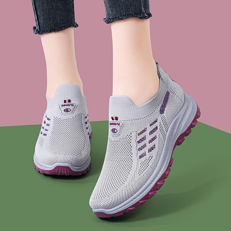Women's Slip-On Knit Sneakers - Breathable Lightweight Non-Slip Cushioned Sole Shoes, Slip-On Closure, All-Season Walking Shoes for Gym, Dance, Everyday -Canvas Upper & PVC Outsole, Gym Shoes, Comfortable Fit, Fitness Enthusiasts, Sporty Design Women's Slip-On Knit Sneakers - Breathable Lightweight Non-Slip Cushioned Sole Shoes, Slip-On Closure, All-Season Walking Shoes for Gym, Dance, Everyday -Canvas Upper & PVC Outsole, Gym Shoes, Comfortable Fit, Fitness Enthusiasts, Sporty Design