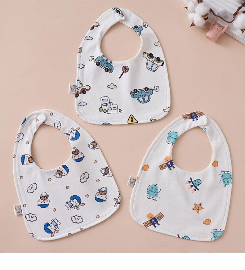 Baby U-shaped pure cotton bib, newborn waterproof spit-up towel, all-cotton ultra-soft adjustable bib