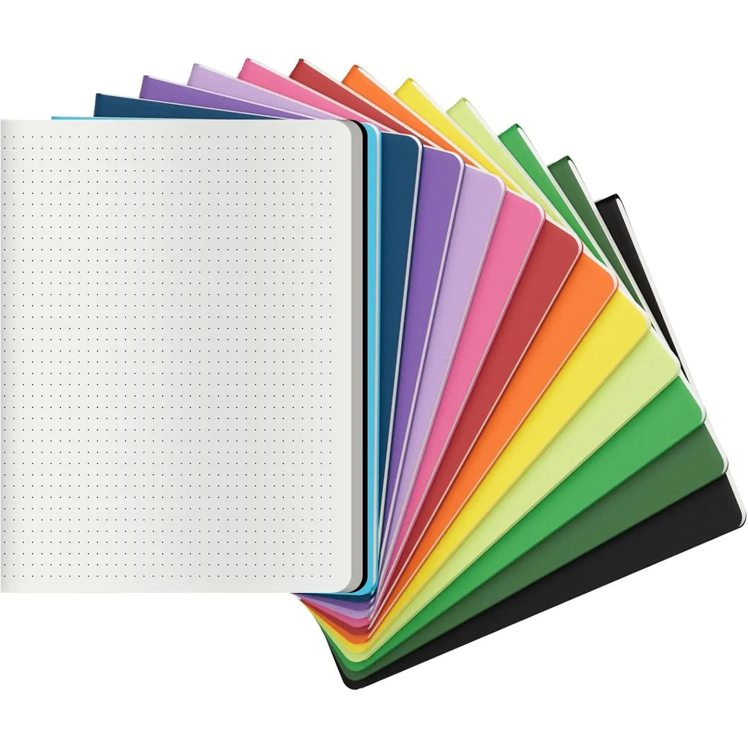 12-Pack Large Colorful Dot Grid Paper Notebooks, Thick Dotted Paper, 60 Pages, 8.5x11 in, Composition Diary Planner for Students, Office & Travel Use, Bulk Journal Set for Office Stationery Supplies