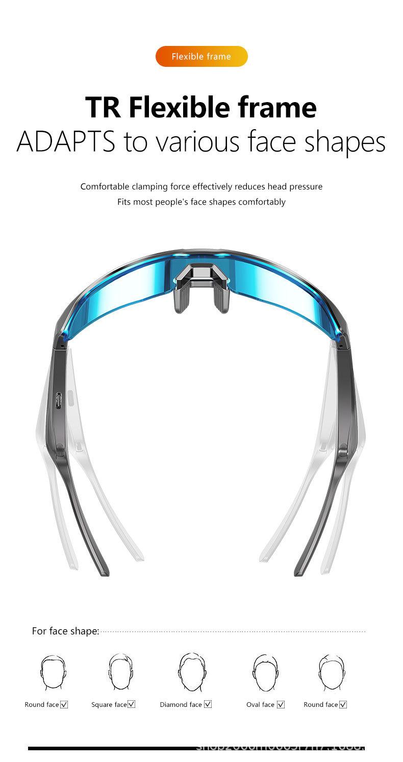 New smart glasses, Bluetooth glasses, cycling glasses, UV400 anti-blue light three-in-one outdoor cycling functional sunglasses, AI sports glasses