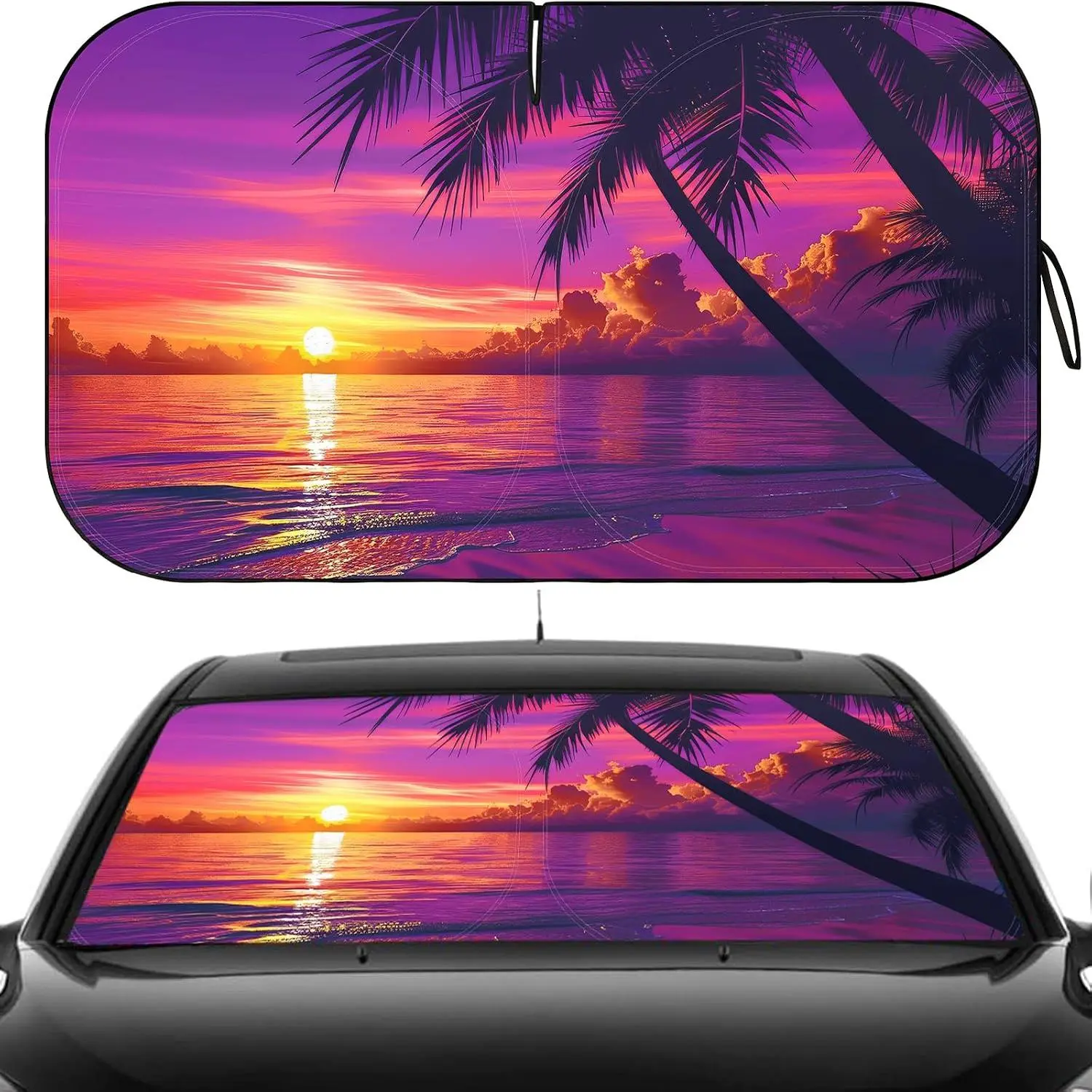 Windshield Sun Shade - Windshield Sun Shade Foldable,  Sun Shade Windshield Keeps Interior Cool, Foldable Sunshade for  Windshield with Storage Bag for , SUVs, 55'' x 32''