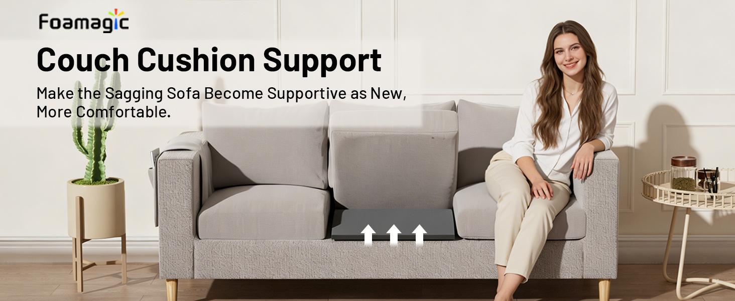 Couch Cushion for Sagging Seat – 3 Pack 20x20x3.15 Inch Sofa Cushion Board Saver & Insert for Saggy Couch or Chair, Quick No-Tool Install with 40D High Density Foam