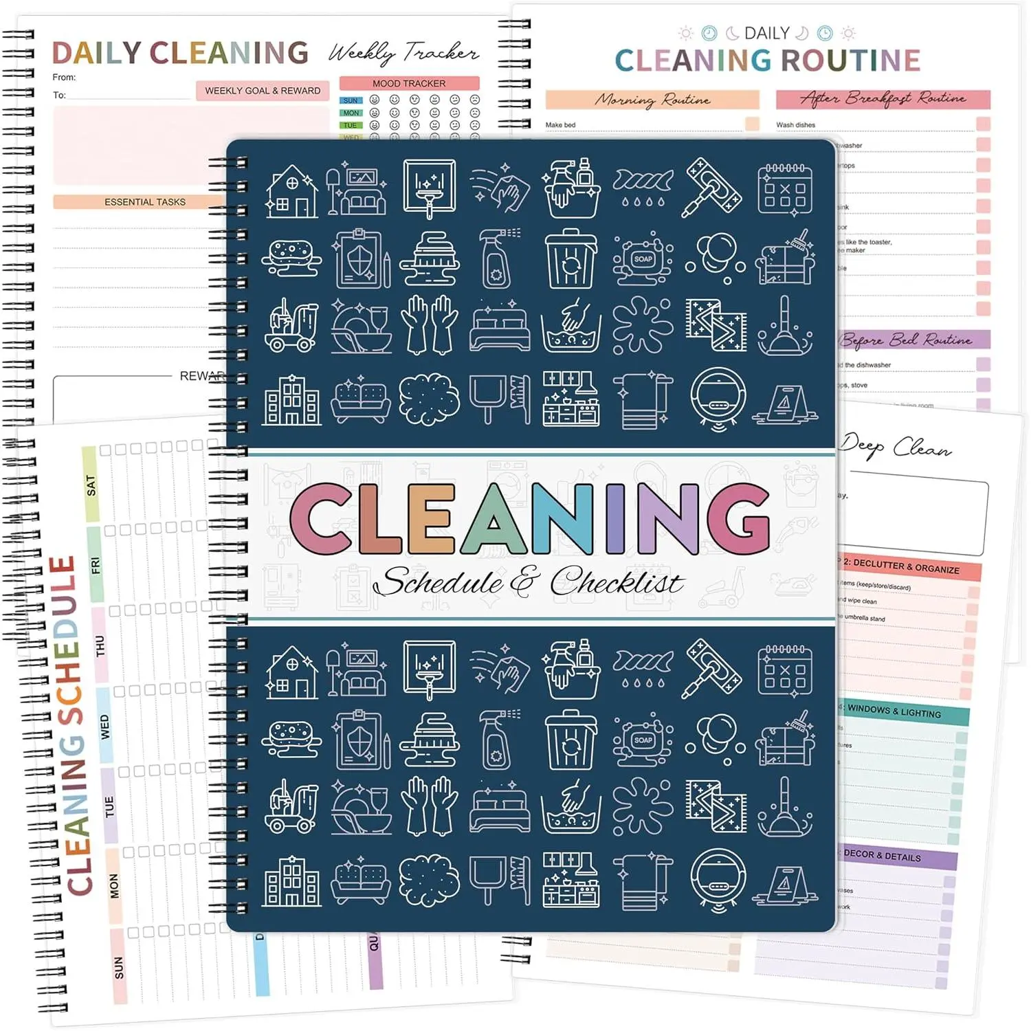 Cleaning Planner for Adults – Daily Weekly Monthly Cleaning Schedule | 9'' X 11'', Checklist Organizer – Household Chore Chart Notebook for -Free  Organization