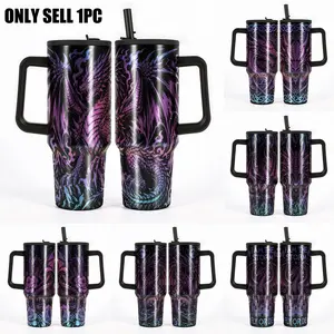 1PC Dragon 40oz Leakproof Tumbler Iridescent Dragon Travel Mug. BPA-Free 304 Stainless Steel Dragon Tumbler; 20H Cold/8H Hot Insulation, Leakproof Travel Cup with Silicone Non-Slip Base, Insulated Vacuum Drinkware