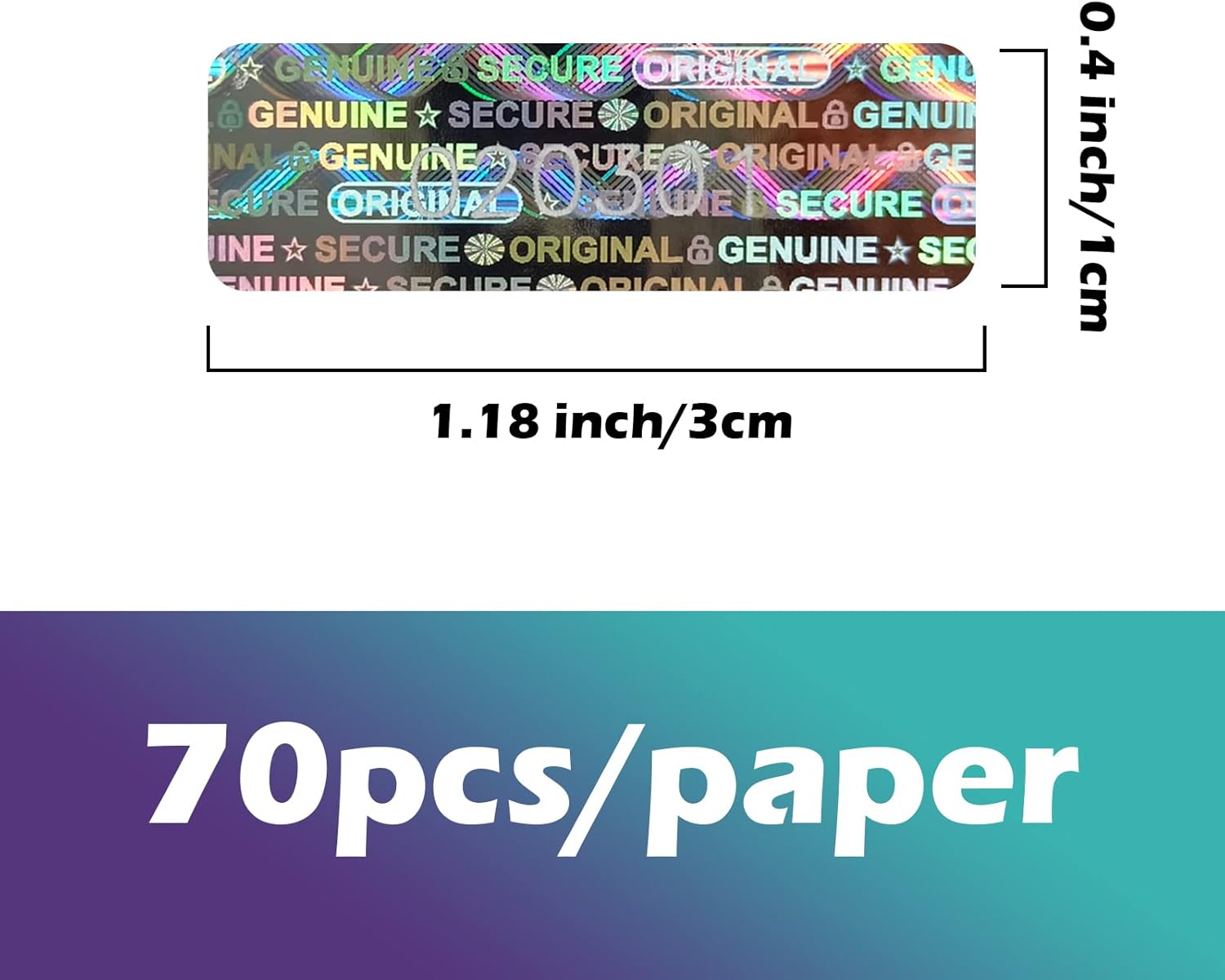 180 count Tamper Proof Hologram Stickers  Seal Genuine Warranty Void Label Tamper evident Seal  Serial Number (1.2x0.4inch)