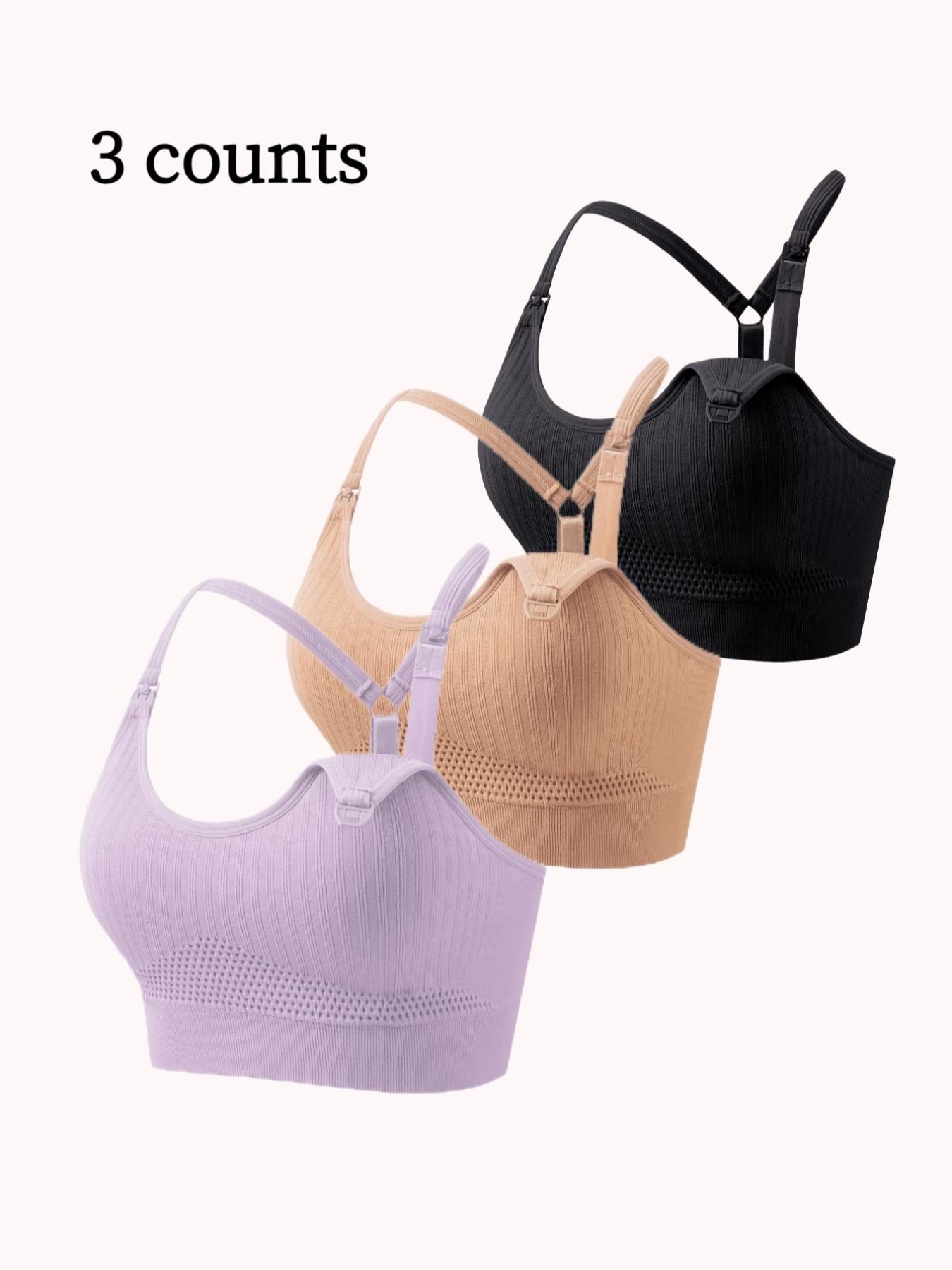 Maternity Solid Color Breathable Removable Chest Pad Wireless Nursing Bra, Soft Supportive Maternity Bra, Maternity Lingerie for All Seasons, Pregnancy Maternity Bra