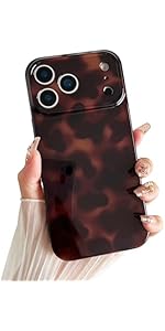 Huahuacase Compatible with for iPhone 15 Case, Tortoise Shell Chic Amber Brown Print Leopard, Classic Soft TPU Protective Shockproof Case for iPhone 15 6.1 ''Color2