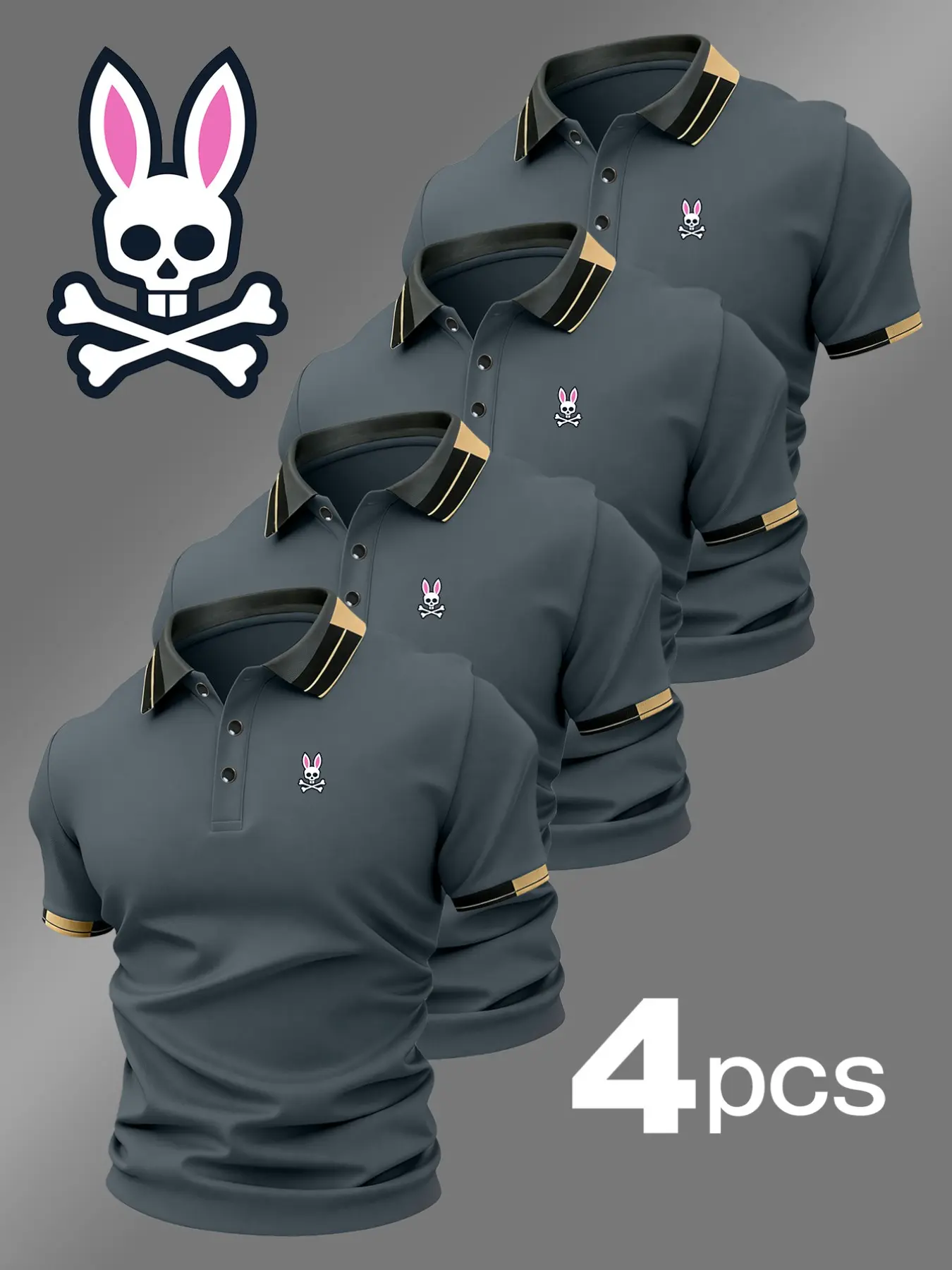 Men's Geometric Print Polo Shirt, Casual Fitted Design, Breathable & Comfortable, All-Season Wear, High-Quality Durable Material