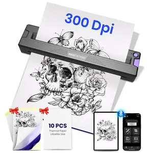 2026 Newly Upgraded Portable Wireless Bluetooth Tattoo Stencil Printer, Includes Transfer & Thermal Paper, Compatible with Phone & PC, Ideal for Tattoo Artists & Beginners
