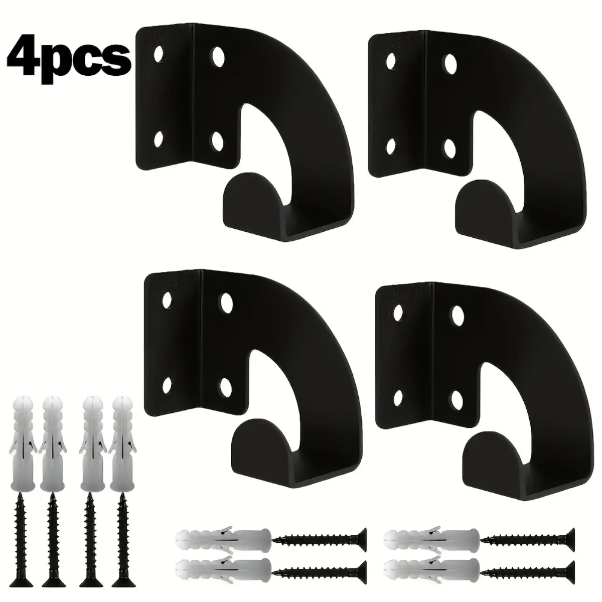 4Pcs Heavy-Duty Chainsaw Wall Storage Racks, Upper & Lower Steel Brackets with Quick Lock Clasp, Space-Saving Garage Workshop Organizer for Gas Powered Saws