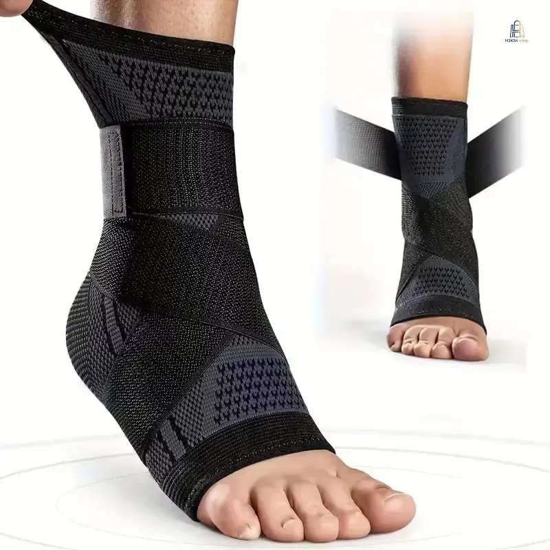 2Pack Compression Ankle Support Sleeves, Adjustable Flexible Ankle Stabilizer Brace, Unisex Foot Wrap for Running Gym Hiking, Sprain Recovery & Daily Joint Protection