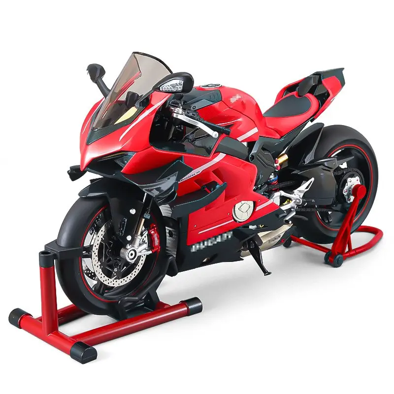 1/6 Large Ducati Panigale V4s Alloy Motorcycle Model, Realistic Sound, Smooth Drive, Display Stand, Gift for Bike Enthusiasts