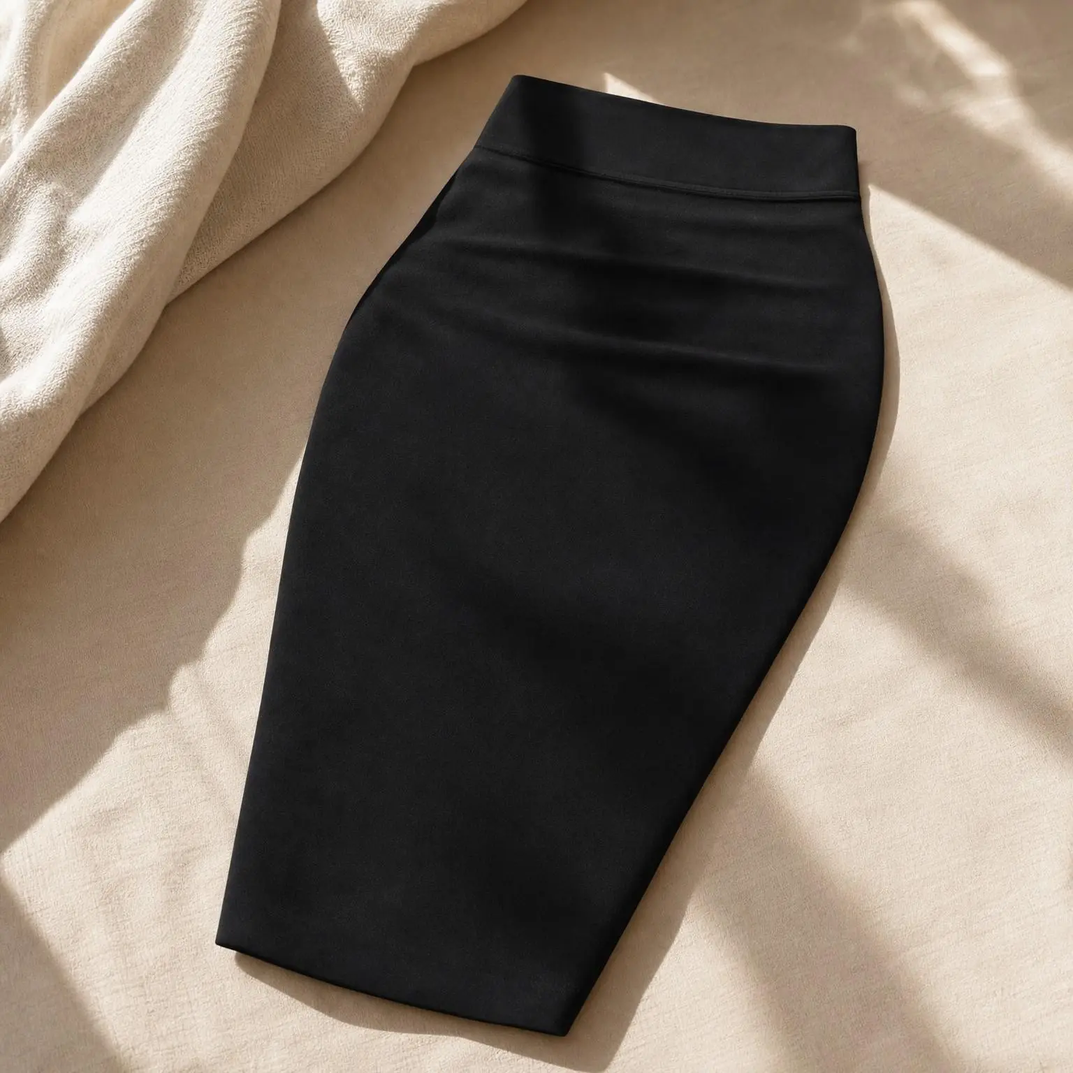 Women's Premium Nylon Ponte Stretch High Waist Below Knee Pencil Suit SkirtGift