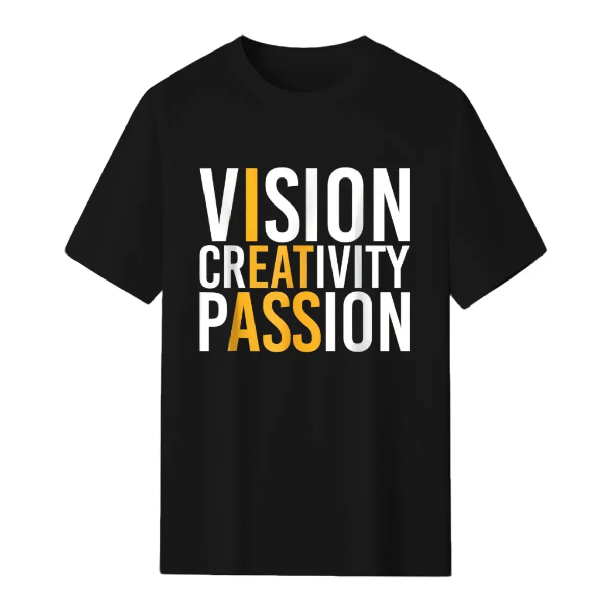 Funny  Shirts, Vision Creativity Passion T-Shirt Casual Fashion  Smooth Top Basic Streetwear