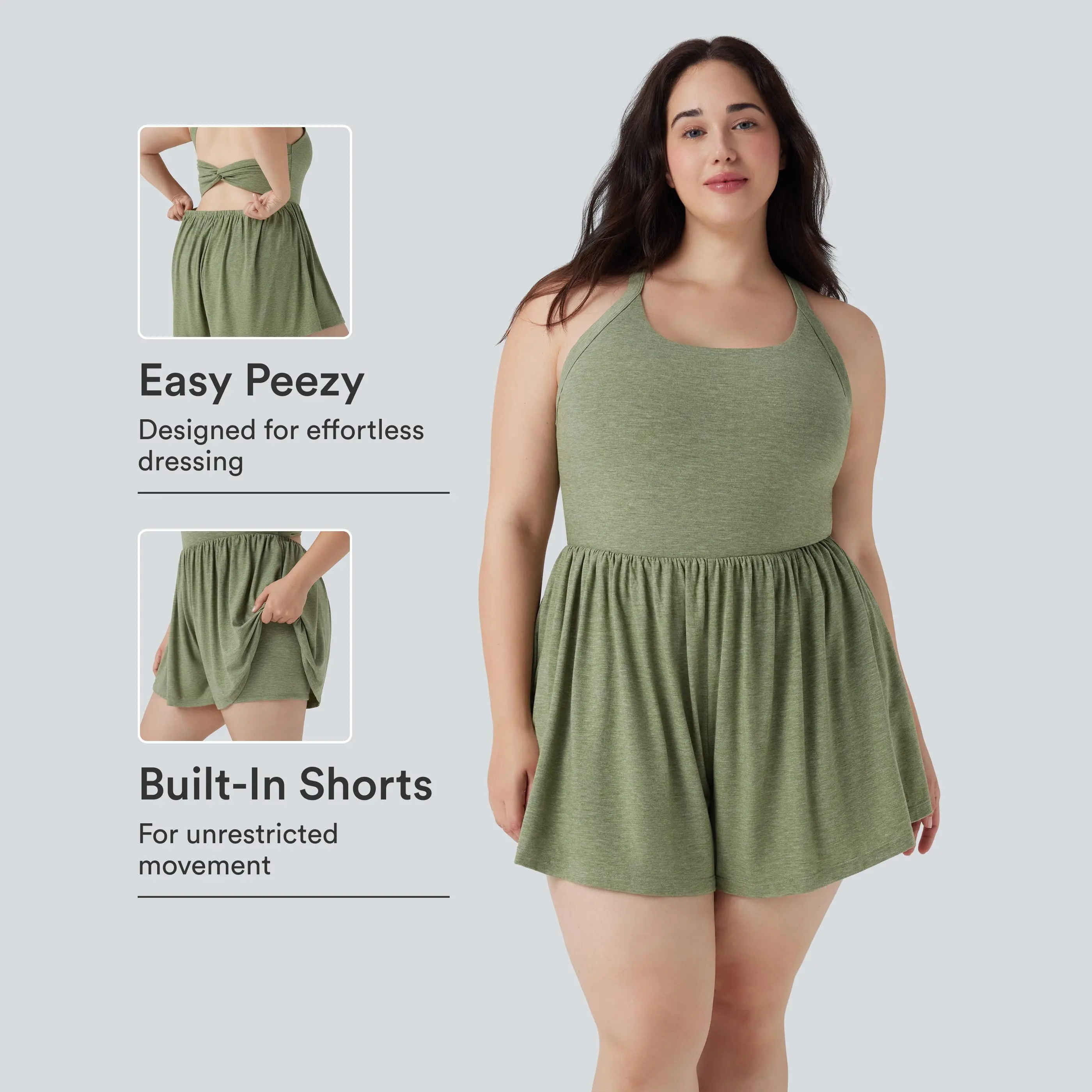 Halara 2-in-1 Plus Size Romper with Pockets-Easy Peezy Edition