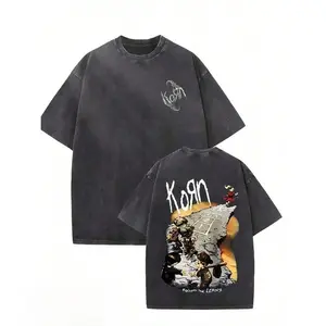 Korn Follow The Leader(230 Pure Cotton T-Shirt)Y2K Graphic Tees Men Men's Round Neck Short-Sleeved Cotton Casual T-Shirt, Loose Style, Versatile, Unisex, Suitable For Holiday Travesummer Outfits For Womencamisetas Para Hombre