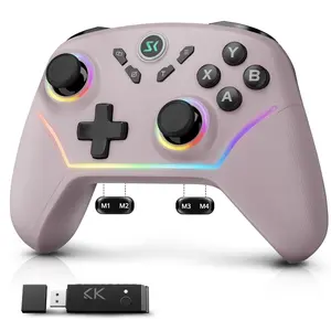 Gaming Controller - 1000Hz Polling, 1200mAh  PC Controller,  Buttons, Hall effect Joystick, Hall Triggers, 3-Mode Triggers 2.4G& Controller for PC/Steam//Android/ -Metallic Berry