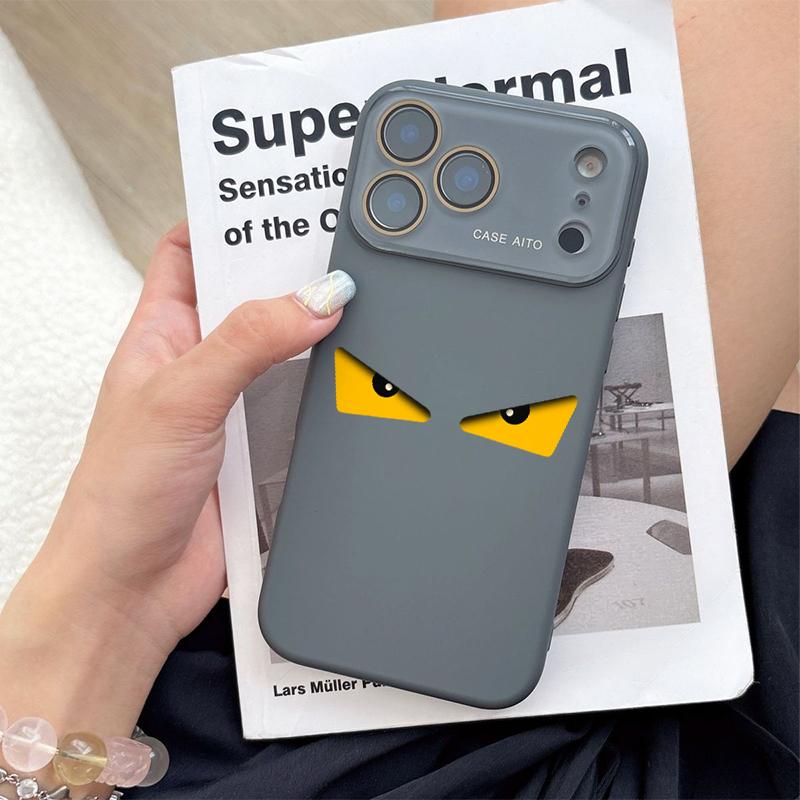Devil's Eye Dopamine Ins Style Solid Color Phone Case with Ultra Skin friendly Touch, All Inclusive Lens Phone Case Suitable for Apple 17 16 15 14 13 12