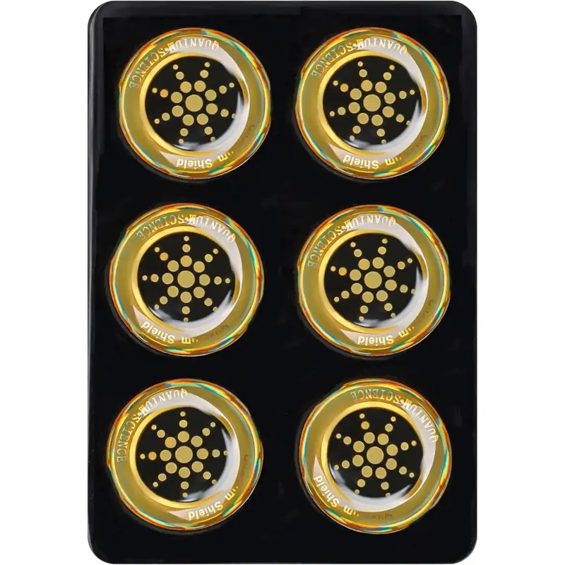6Pcs Golden EMF Blocker Stickers - Cellphone, WiFi 5G, Tablet, Laptop, Computer Monitor Protector Accessories for Cased Electronic Devices Neutralization & Shielding